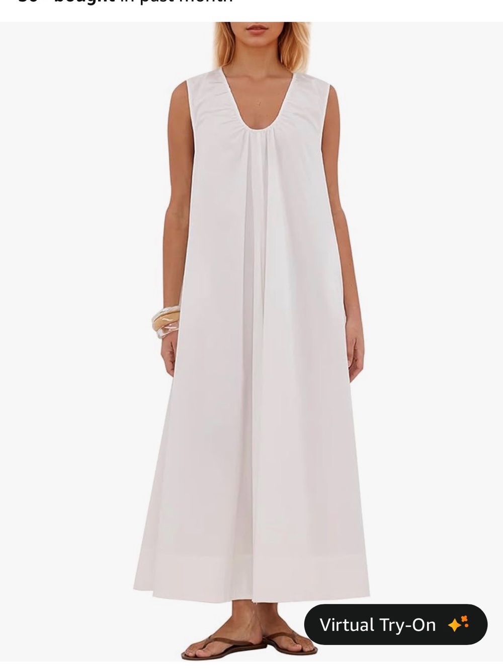 White 100% Cotton maxi dress - Picture 1 of 9